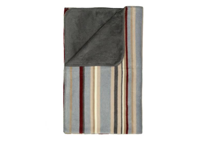 Wohndecke Wohndecke Plaid Kuscheldecke UNI + Streifen warm & weich, LIVING DREAMS, Kuscheldecke made in EUROPE Baumwollmischung von LIVING DREAMS