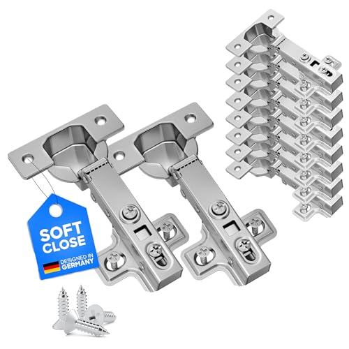 LIVING-TEC® Scharnier mit Softclose in Standardgröße 2er Set | Türscharniere mit Gasdruckfeder | Schrankscharnier mit 105° Öffnungswinkel | Topfscharnier ø 35 mm (2 Stück/Eckanschlag) von LIVING-TEC