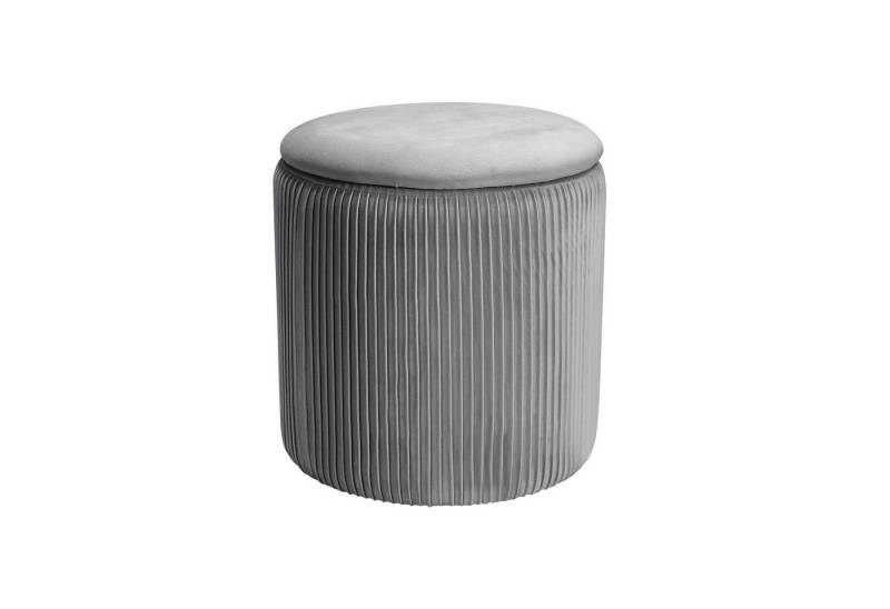 LIVINGANDHOME Sitzhocker Zylinder Polsterhocker mit Stauraum und Zierfalten (1 St), mit vier rutschfesten Füße, kein Aufbau notwendig von LIVINGANDHOME