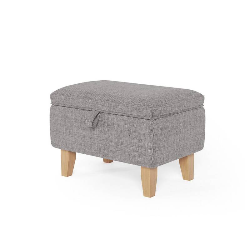 LIVINGANDHOME Fußhocker 2-in-1-Design-Aufbewahrungshocker mit Holzbeine (1 St), mit gepolstertem Kissen und solidem Gummiholz von LIVINGANDHOME