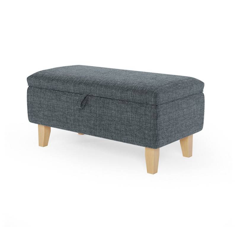 LIVINGANDHOME Fußhocker 2-in-1-Design-Aufbewahrungshocker mit Holzbeine (1 St), mit gepolstertem Kissen und solidem Gummiholz von LIVINGANDHOME
