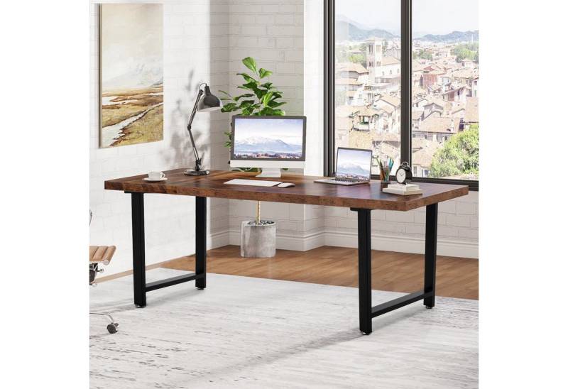 LIVINGANDHOME Tischbein 2er-Set Rechteckige Tischbeine aus Metall, aus hochwertigem Eisen, mit ntegriertem Füßenschoner, 35×40cm von LIVINGANDHOME