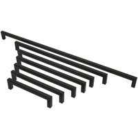 Möbelgriff BA 128mm, Küchengriff Schwarz matt, Türgriff eckig von LIVINGPOINT24
