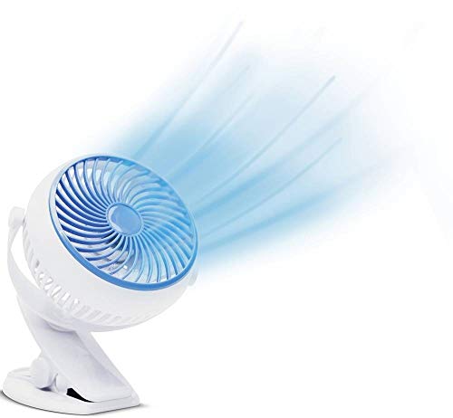 LIVINGTON Go Fan – mobiler Mini Ventilator mit Akku – kraftvoller USB Ventilator mit 6h Laufzeit – flexibler Tischventilator zum Aufstellen oder Klemmen – weiß von LIVINGTON