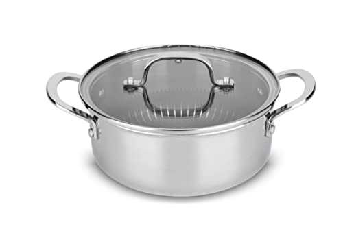 Livington Titan Pot 2,3L - beschichteter Edelstahl Kochtopf 20 cm mit Diamant-Antihaft-Veredelung – backofenfester Kochtopf für alle Herdarten von LIVINGTON