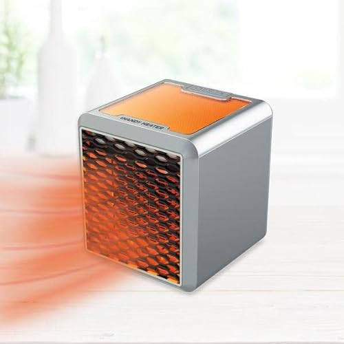 Livington Handy Heater Power Cube - tragbare, leise Mini-Keramikheizung - 1200 Watt - Energiesparend & kosteneffizient - 7 LED-Stimmungslichter - ideal für Büro, Garage, Küche, Werkstatt uvm. von LIVINGTON