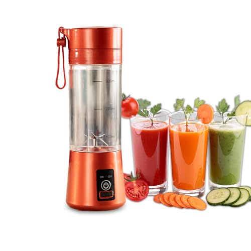 Livington Power Blender - Tragbarer Smoothie-Mixer - 380 ml Fassungsvermögen - USB-Aufladbar - Ideal für Reisen - Smoothie to go - spülmaschinengeeignet - Rot von LIVINGTON