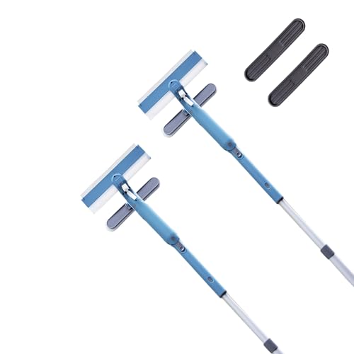 Livington Window Buddy Doppelpack inkl. 2X Ersatz-Pads - Fensterreinigungsgerät - Fensterreiniger mit Teleskopstange - Fensterabzieher - Fensterwischer - Duschabzieher - Solarmodul Reiniger von LIVINGTON