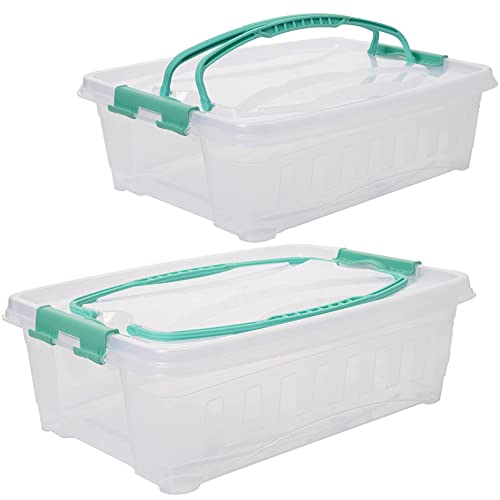 LIVINJA Kuchen Transportbox 2er Tortenbehälter, Kuchencontainer Set, Transportbehälter mit Deckel & klappbaren Griffen, Made in Europe von LIVINJA