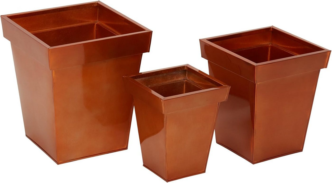 LIVIcom Blumentopf, 3er Set Pflanztopf mit Abtropfkante Kupfer LIVIcom Blumentopf, 3er Set Pflanztopf mit Abtropfkante Kupfer von LIVIcom