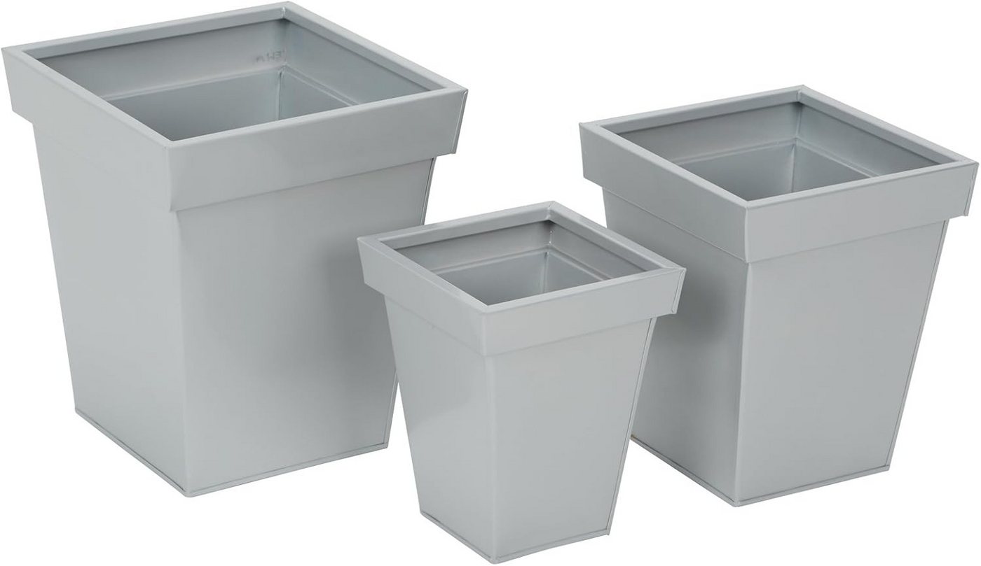 LIVIcom Blumentopf, 3er Set Pflanztopf mitAbtropfkante Metallic Silver LIVIcom Blumentopf, 3er Set Pflanztopf mitAbtropfkante Metallic Silver von LIVIcom
