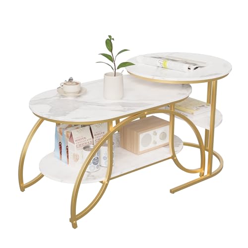 LIVLUX 2er Set Couchtisch (Gold) von LIVLUX