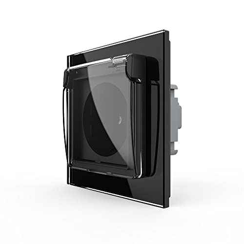 LIVOLO Steckdose mit Schutzabdeckung 1 Fach Schwarz C7-1WF/SR/C1EU-12-A von LIVOLO