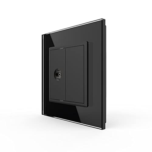 LIVOLO TV-Dose Antennendose mit Glasblende VL-C7-1V-12 + VL-C7-SR-12-A Schwarz von LIVOLO