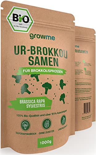 BIO Brokkoli-Sprossen Samen [1000g] - Brokkoli-Samen mit über 95% Keimfähigkeit und einmalig hohem Sulforaphan-Gehalt - Microgreens zum Keimen - 100% laborgeprüfte BIO-Qualität von LIVONA
