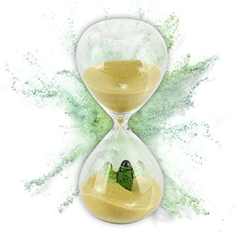 LIVONDO® Sanduhr aus Glas (100% mundgeblasen) I mit Deko Wüstenkaktus I 15 Minuten Sanduhr | Sand Uhr | Hourglass I jung und modern von LIVONDO