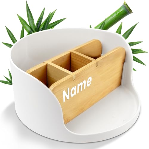 LIVONDO Eco Schreibtisch Organizer - Ellipse & rund (weiß, rund - PERSONALISIERT) von LIVONDO