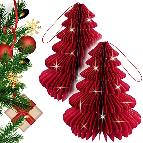 weihnachtliche Schmuck Dekoration (Baum klein 2er Set, Rot) von LIVONDO