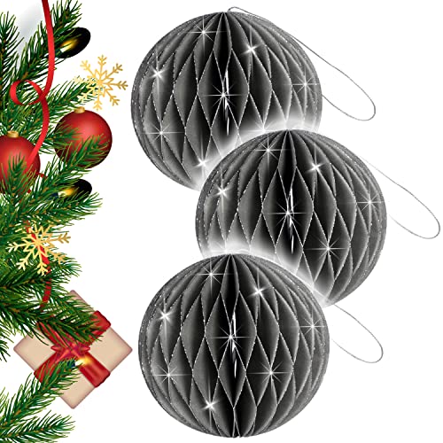 weihnachtliche Schmuck Dekoration (Kugel 3er Set, Grau) von LIVONDO