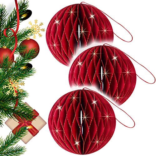 weihnachtliche Schmuck Dekoration (Kugel 3er Set, Rot) von LIVONDO