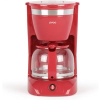 Filterkaffeemaschine 12 Tassen 800w rot - dod163rc - livoo von LIVOO