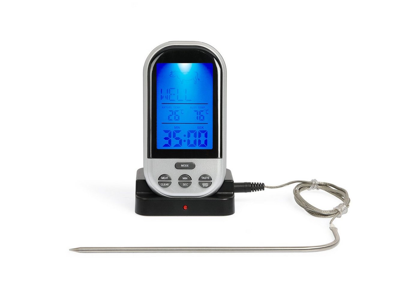 LIVOO Kombigrill LIVOO Grillthermometer Thermometer Kochthermometer digital kabellos von LIVOO