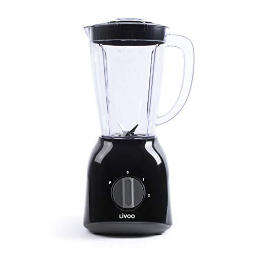 Standmixer Behälter 1,5 Liter - Smoothie Maker 400 Watt Mixer mit 2 Stufen - Küchenmixer für Smoothies Milchshakes Säfte Babynahrung - Blender mit 4 Klingen von Livoo feel good moments