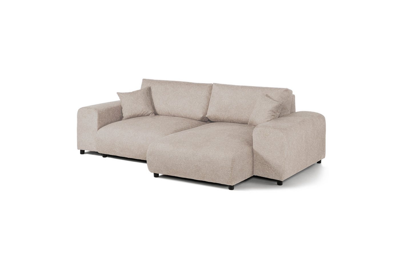 LIVORA Ecksofa, Ecksofa Plüsch 237x144x79 beige PAULINA von LIVORA
