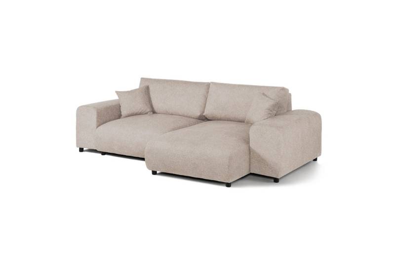 LIVORA Ecksofa, Ecksofa Plüsch 237x144x79 beige PAULINA von LIVORA