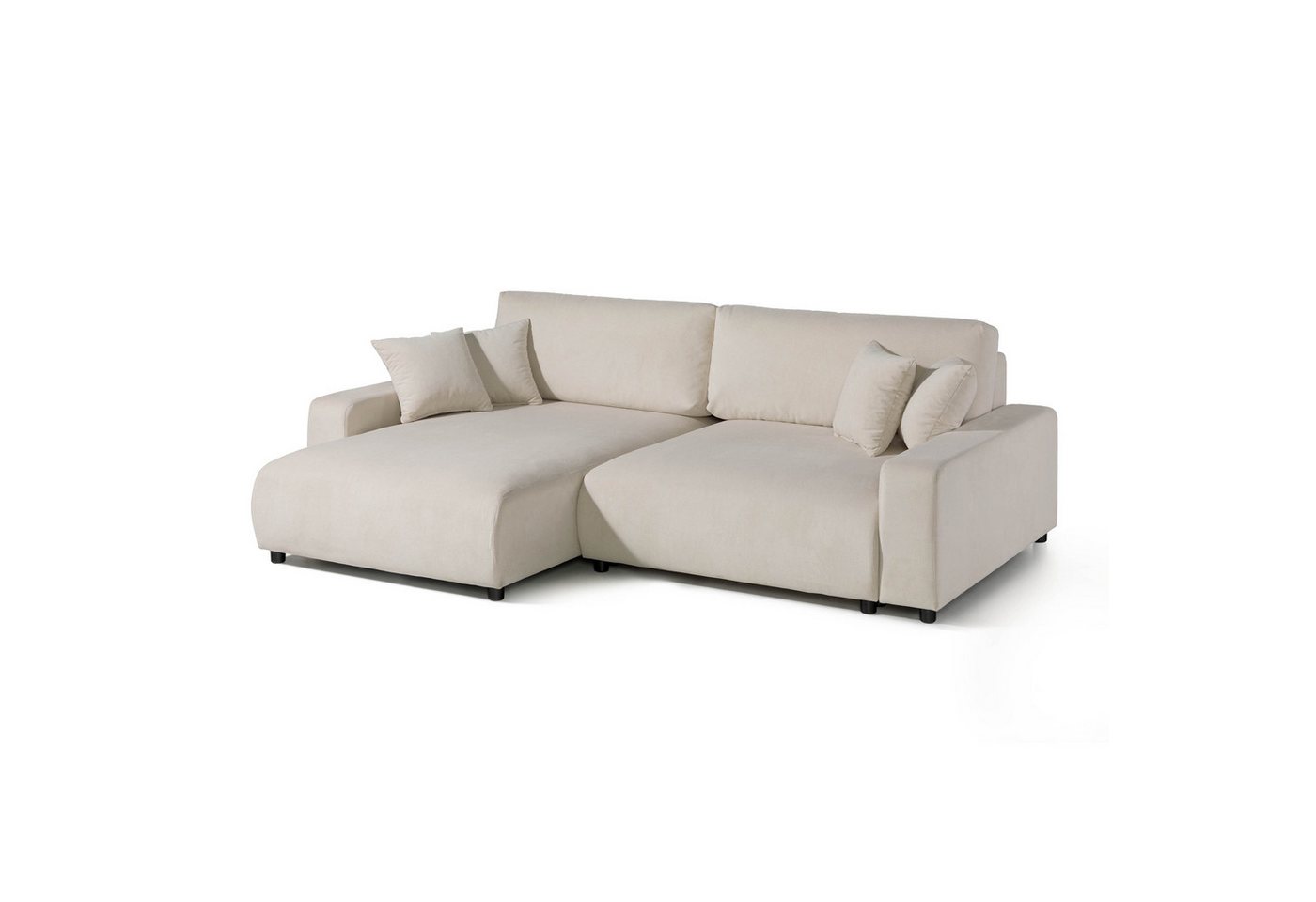 LIVORA Ecksofa, Ecksofa Samt 234x170x78 beige SOFIA von LIVORA