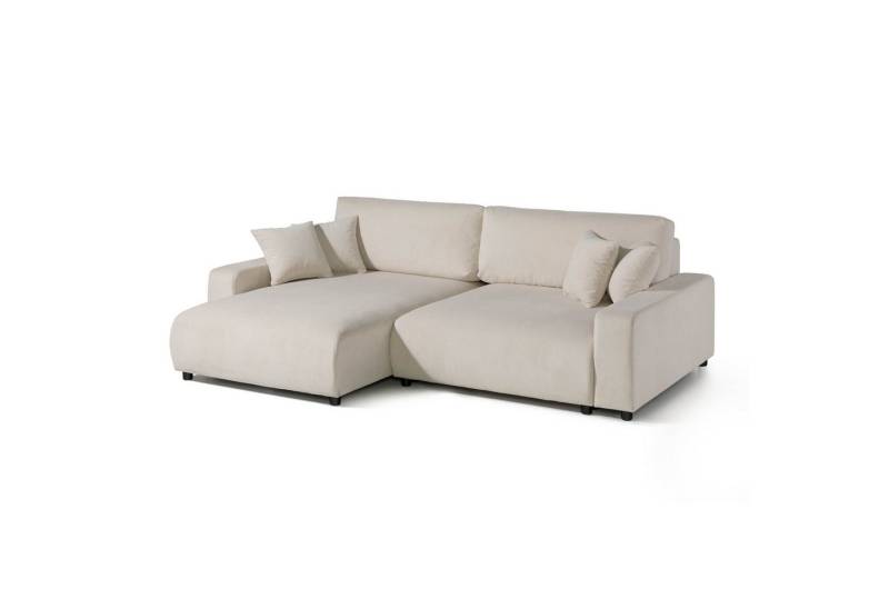 LIVORA Ecksofa, Ecksofa Samt 234x170x78 beige SOFIA von LIVORA