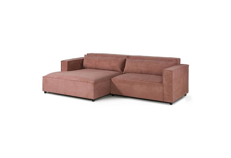 LIVORA Ecksofa FINN, Ecksofa Ottomane links Geflechtstoff 266x150x80 rosa FINN von LIVORA