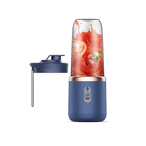 40W Mini-Mixer, 400ml Tragbarer Mixer Mini Blender mit 6-Klingen Edelstahl Klein Smoothie Maker, Tasse in persönlicher Größe/wiederaufladbar, Typ C/Einzelbecher (Blau) von LIWEARE