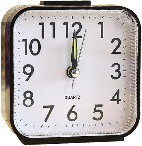 LIWEARE Analog Wecker Klein,Zeiger Wecker Analog Uhr Leise Ohne Ticken,Wecker mit Schlummerfunktion, Nachtlicht, Batteriebetrieben Tragbarer Wecker für Schlafzimmer Wohnbereich Büro Reisen (schwarz) von LIWEARE