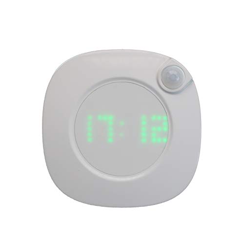 LIWEARE Moderne Design LED Wanduhr Nachtlicht mit Bewegungssensor RIP, 360 Grad Badezimmer Wanduhr USB wiederaufladbar von LIWEARE