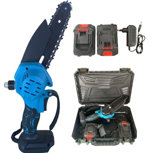 Mini-Kettensäge 6 Zoll kabellos, 21V mit 2 Akkus 2000mah, Akku-Kettensäge für Astschnitt, tragbare elektrische Handkettensäge mit Sicherheitsschloss, zum Schneiden von Bäumen und Sträuchern Mini-Kettensäge 6 Zoll kabellos, 21V mit 2 Akkus 2000mah, Akku-Kettensäge für Astschnitt, tragbare elektrische Handkettensäge mit Sicherheitsschloss, zum Schneiden von Bäumen und Sträuchern von LIWEARE