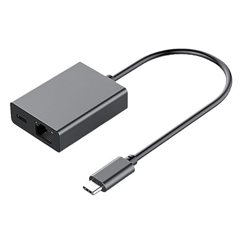 USB C auf Ethernet Adapter 100Mbps, USB-C auf RJ45 LAN Ethernet Netzwerk Adapter mit 100W Ladeanschluss Typ-C 100Mbps Netzwerk Adapter Ethernet Adapter für Fire TV Stick/Phone/MacBook Air/Pro von LIWEARE