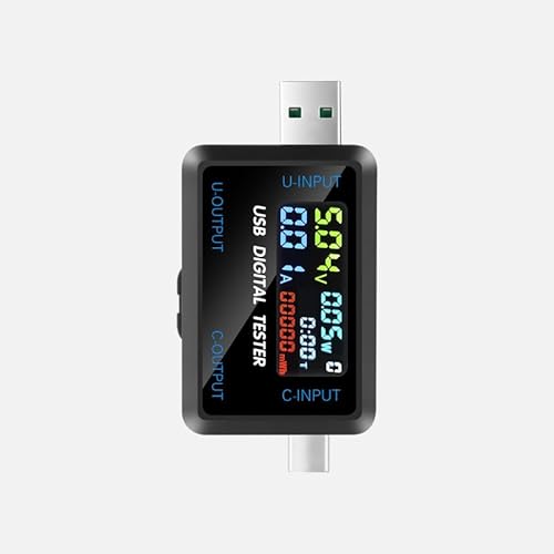 USB Tester USB C Kabeltester USB Multimeter 4,5-36V 0-5A, Spannung Strom Kapazität, USB Strommessgerät Voltmeter Amperemeter, Digital Power Meter Tester Messgerät für Ladegeräte von LIWEARE