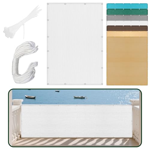 Sonnensegel Atmungsaktiv 430 x 520 cm Rechteckig Atmungsaktiv Sonnenschutz Windschutz Segel Baldachin Segeltuch Stoff Vielen Größen mit Spannseilen für Garten Camping, Weiß Sonnensegel Atmungsaktiv 430 x 520 cm Rechteckig Atmungsaktiv Sonnenschutz Windschutz Segel Baldachin Segeltuch Stoff Vielen Größen mit Spannseilen für Garten Camping, Weiß von LIWEIREN