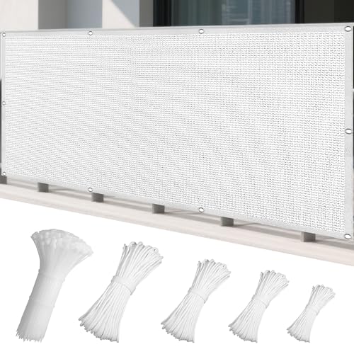 Sonnensegel Atmungsaktiv 579 x 634 cm Rechteckig Atmungsaktiv 98% UV Schutz Schattierungsnetz Mesh Tarp mit Spannseilen mit Ösen für Terrasse Garten, Weiß Sonnensegel Atmungsaktiv 579 x 634 cm Rechteckig Atmungsaktiv 98% UV Schutz Schattierungsnetz Mesh Tarp mit Spannseilen mit Ösen für Terrasse Garten, Weiß von LIWEIREN