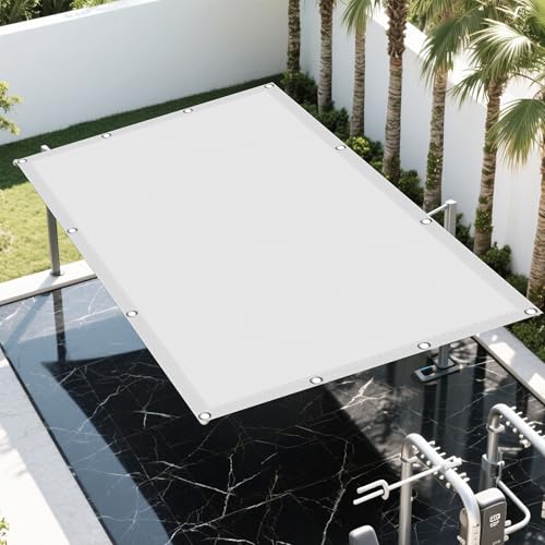 Sonnensegel Rechteckig 10 x 10 m Rechteckig Wasserdicht Sonnenschutz Windschutz Blickdicht Schattennetz Vielen Größen mit Spannseilen für Außenbereich Garten, Weiß Sonnensegel Rechteckig 10 x 10 m Rechteckig Wasserdicht Sonnenschutz Windschutz Blickdicht Schattennetz Vielen Größen mit Spannseilen für Außenbereich Garten, Weiß von LIWEIREN