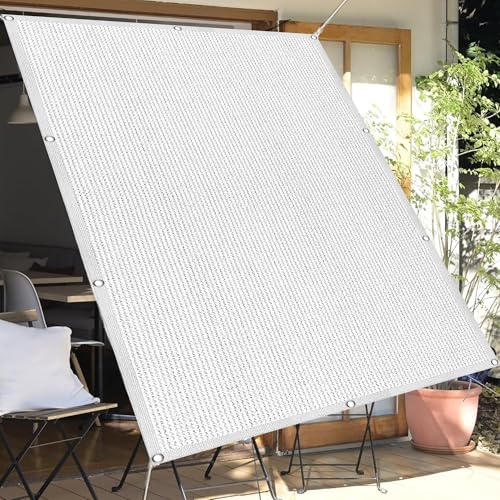 Sonnensegel Sonnenschutz 340 x 560 cm Rechteckig Atmungsaktiv 98% UV Schutz Sonnenschutz Schattensegel inkl Befestigungsseile für Garten Terrasse Outdoor Camping, Weiß von LIWEIREN