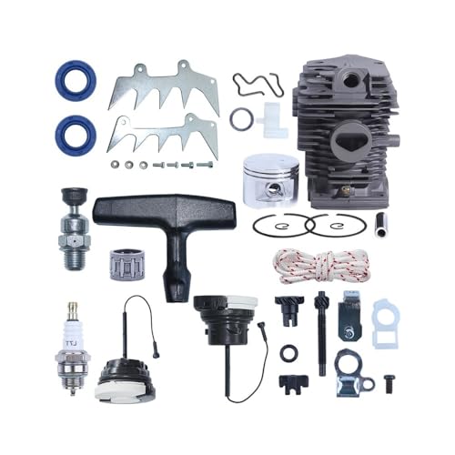 Geeignet for MS280 MS270 Kettensäge, 46 mm Zylinderkolben, Logging Dog Top Nail Adjuster Kit, Tankdeckel, Startklaue von LIWaaGe
