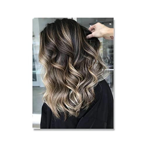 LIXINE Friseur Friseur Friseur Frisur Poster und Drucke Mode Haarfarbe Leinwand Wandkunst Moderne Malerei Ästhetische Bild Salon Dekor 40x60cm Kein Rahmen von LIXINE