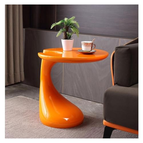 LIXIONGQUANLAL Side Table, 19,6 x 21,6 Zoll runder Kleiner Couchtisch aus ABS for Zuhause, Büro, Wohnzimmer, Schlafzimmer,Nightstand(Orange) von LIXIONGQUANLAL