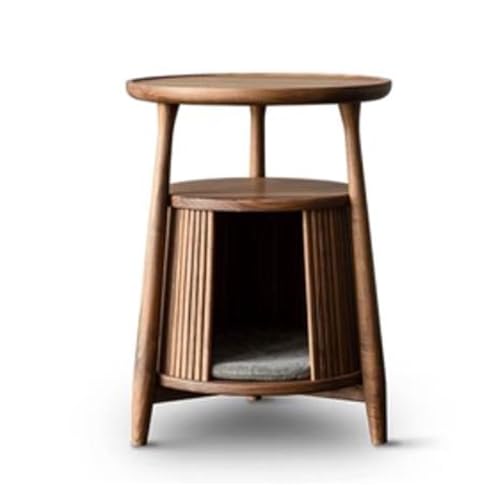 LIXIONGQUANLAL Side Table, Beistelltisch aus Massivholz mit Katzenbett, Nachttisch und Couchtisch for Zuhause,Nightstand von LIXIONGQUANLAL