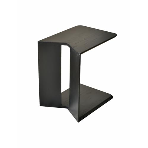 LIXIONGQUANLAL Side Table, Beistelltisch aus massiver Eiche – Kompakter beweglicher Beistelltisch for Sofa, Schlafzimmer, kleine Räume – Minimalistisches Wohndekor,Nightstand(Black) von LIXIONGQUANLAL