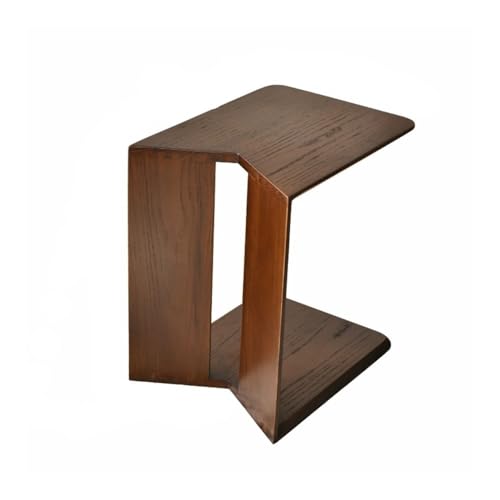 LIXIONGQUANLAL Side Table, Beistelltisch aus massiver Eiche – Kompakter beweglicher Beistelltisch for Sofa, Schlafzimmer, kleine Räume – Minimalistisches Wohndekor,Nightstand(Brown) von LIXIONGQUANLAL