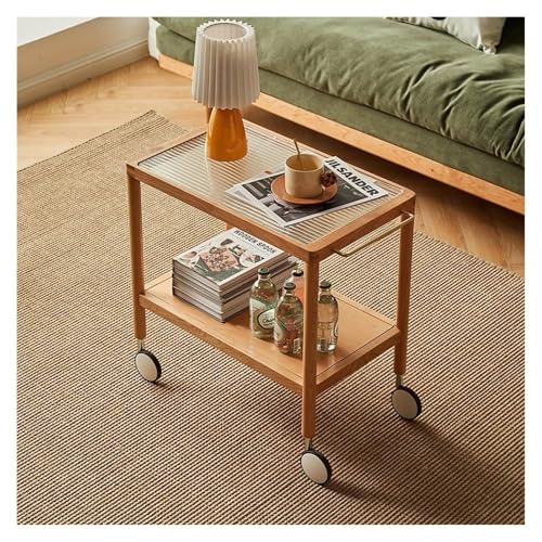 LIXIONGQUANLAL Side Table, Mobiler Retro-Couchtisch mit Stauraum,Nightstand(Clear) von LIXIONGQUANLAL