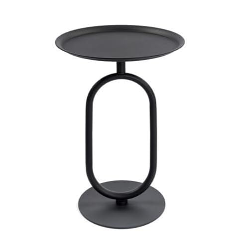LIXIONGQUANLAL Side Table, Moderner, laternenförmiger, runder Beistelltisch aus Metall for kleine Räume, Wohnzimmer, Bar-Pub-Akzenttisch,Nightstand(Black) von LIXIONGQUANLAL